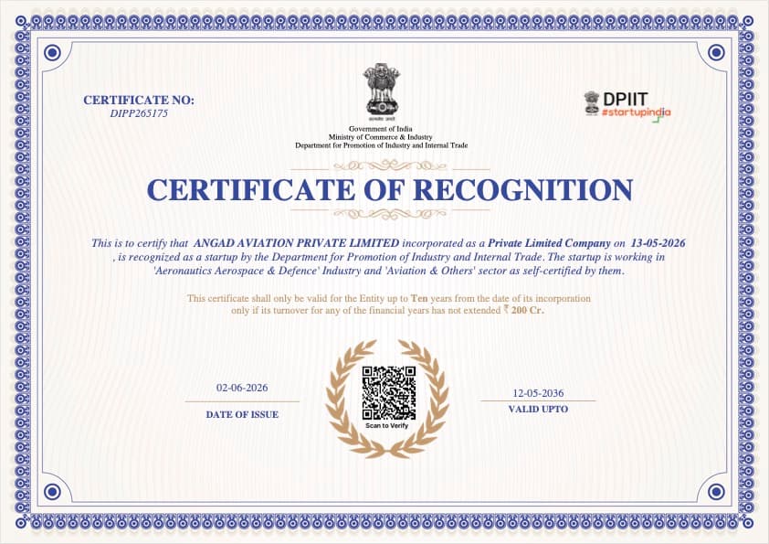 DPIIT Startup India — Certificate of Recognition · No. DIPP265175