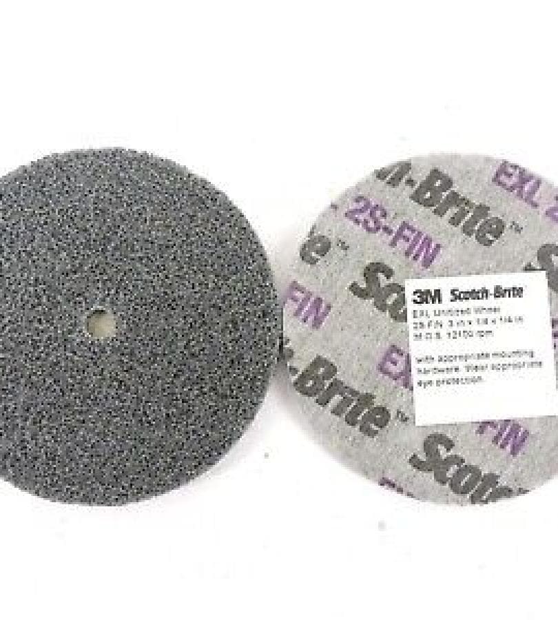 SCOTCH BRITE EXL UNITIZED WHEEL, XL-UW, 3IN X 1/4 IN X 1/4 IN 2S FINE