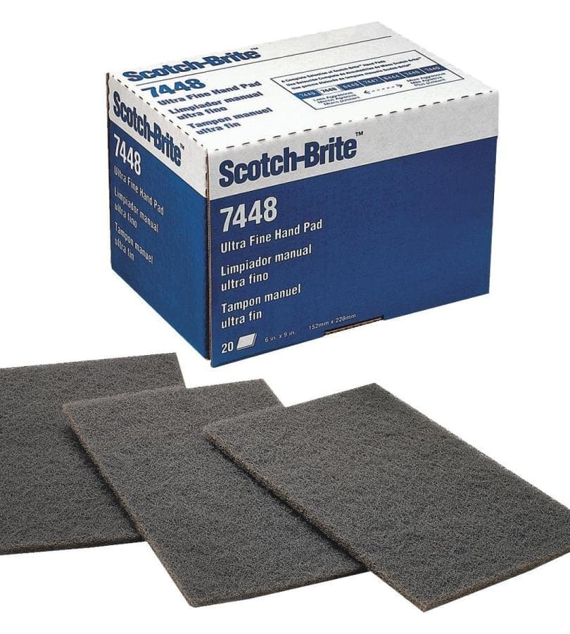 SCOTCH BRITE ULTRA FINE HAND PAD 7448, 6 IN X 9 IN, 20 PADS PER BOX 3 BOXES PER CASE