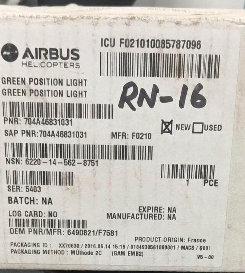 704A46831031 GREEN POSITION LIGHT