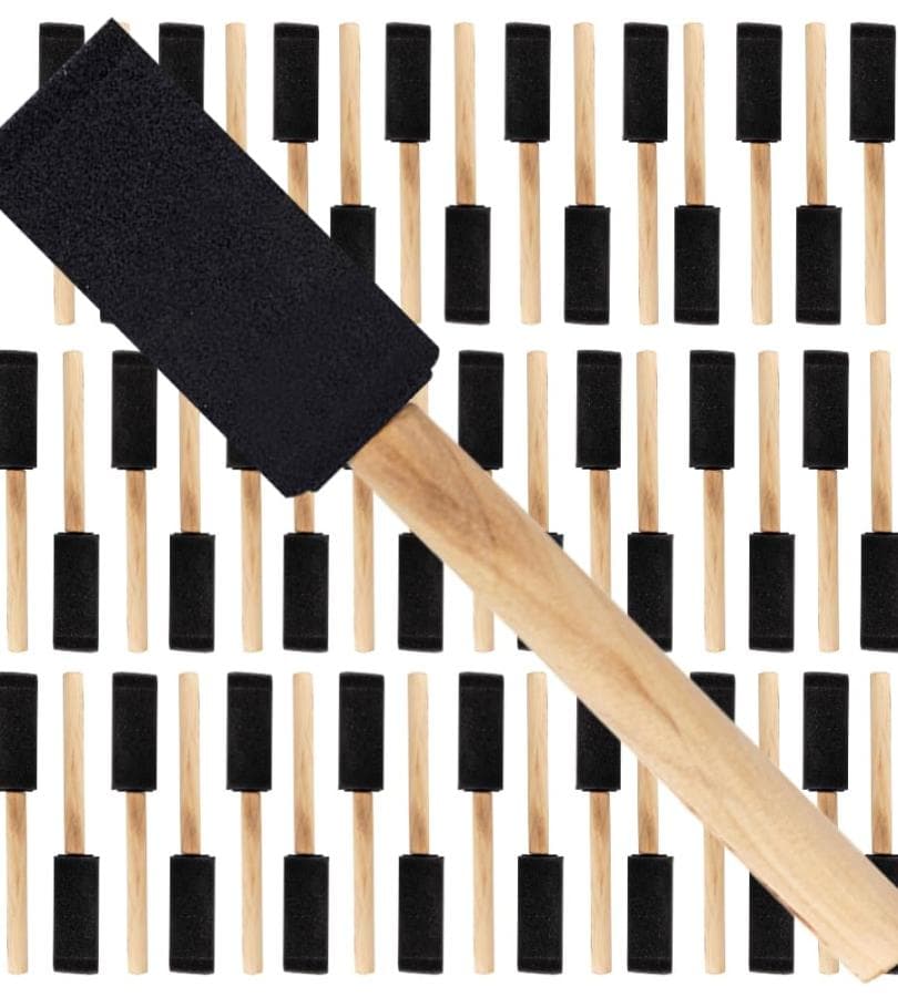 WOOD HANDLE FOAM BRUSH SET(PACK 24)