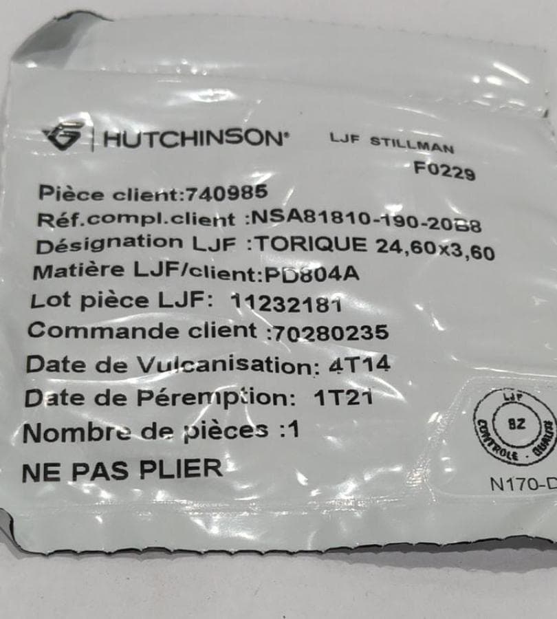 NSA81810-190-20B8 O RING