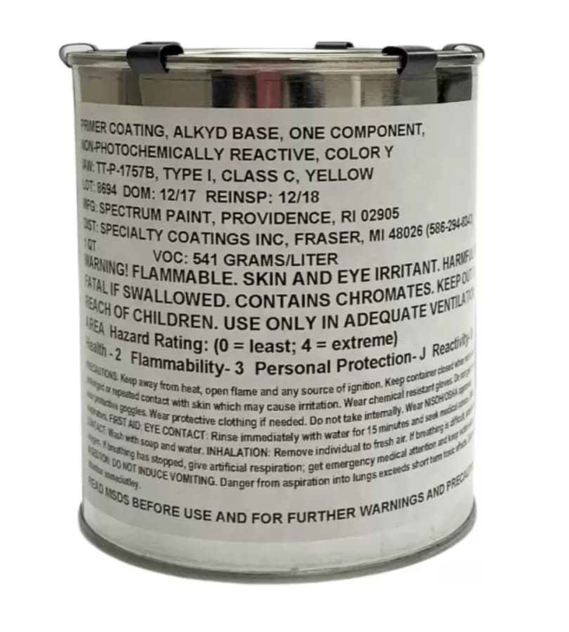 TT-P-1757 TY I CL C Yellow Zinc Chromate Primer